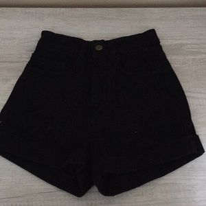 Black American apparel high waisted jean shorts